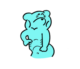 Blue bear and bird. sticker #1909867