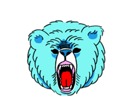 Blue bear and bird. sticker #1909870