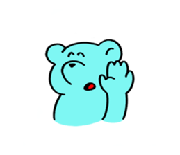 Blue bear and bird. sticker #1909871