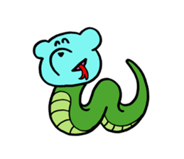 Blue bear and bird. sticker #1909874