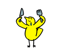 Blue bear and bird. sticker #1909883