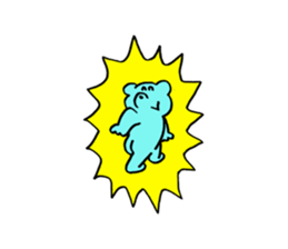 Blue bear and bird. sticker #1909891