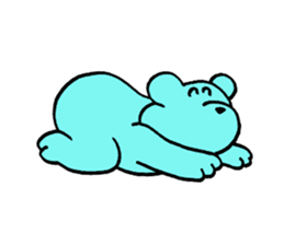 Blue bear and bird. sticker #1909895