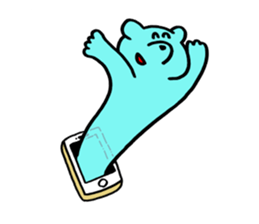 Blue bear and bird. sticker #1909896