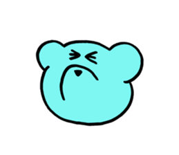 Blue bear and bird. sticker #1909899