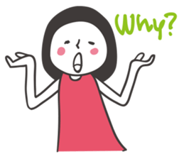 Black hair girl_Not motivated sticker #1910803