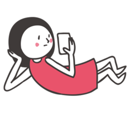 Black hair girl_Not motivated sticker #1910810