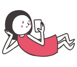 Black hair girl_Not motivated sticker #1910810