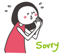 Black hair girl_Not motivated sticker #1910815