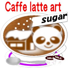 Caffe latte art sticker(English ver)