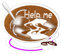 Caffe latte art sticker(English ver) sticker #1912268