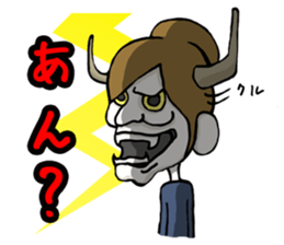 The girl with the mask of a demon sticker #1915681