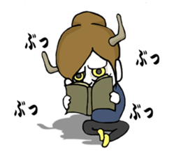 The girl with the mask of a demon sticker #1915682