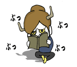 The girl with the mask of a demon sticker #1915682