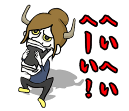 The girl with the mask of a demon sticker #1915683