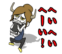 The girl with the mask of a demon sticker #1915683