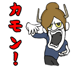 The girl with the mask of a demon sticker #1915685