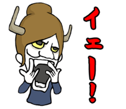 The girl with the mask of a demon sticker #1915687