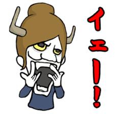 The girl with the mask of a demon sticker #1915687