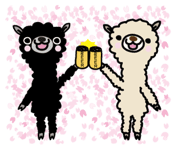 Three alpacas sticker - Greetings sticker #1920636