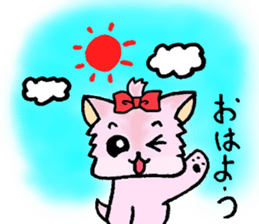 The pinky Yorkshire terrier Pink Yorkie sticker #1921141