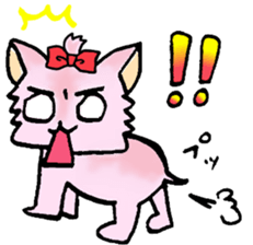 The pinky Yorkshire terrier Pink Yorkie sticker #1921160