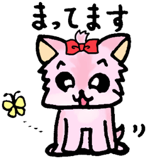 The pinky Yorkshire terrier Pink Yorkie sticker #1921171