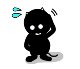 Black bogy cat sticker #1921953