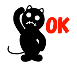 Black bogy cat sticker #1921963