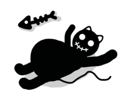 Black bogy cat sticker #1921975