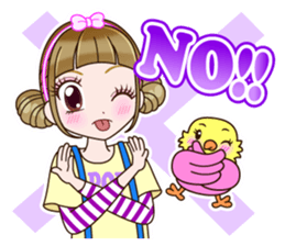 A parakeet and girl sticker #1924147