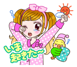 A parakeet and girl sticker #1924153