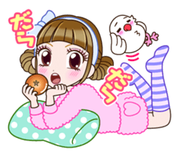 A parakeet and girl sticker #1924163