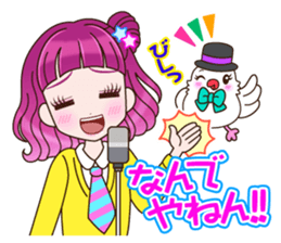 A parakeet and girl sticker #1924165