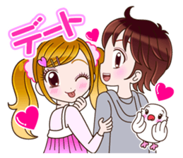 A parakeet and girl sticker #1924167