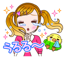 A parakeet and girl sticker #1924170