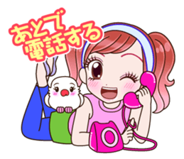 A parakeet and girl sticker #1924175