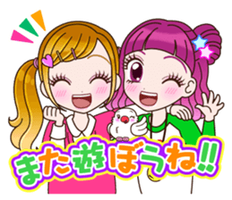 A parakeet and girl sticker #1924177