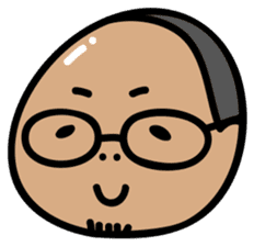 Sticker of one side bald glasses uncle sticker #1924347