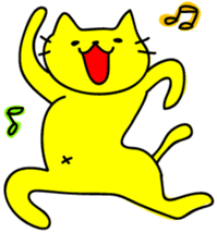 Let's play with a yellow cat sticker #1928045