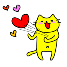 Let's play with a yellow cat sticker #1928067