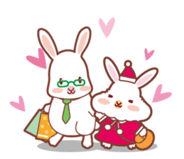 Kawaii Rabbits / Xmas sticker #1931674