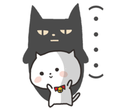 A white cat and Shadow cat sticker #1931692