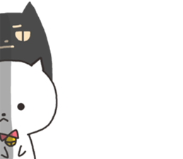 A white cat and Shadow cat sticker #1931716
