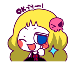 A girl and rabbit with a patched eye sticker #1932039