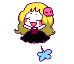 A girl and rabbit with a patched eye sticker #1932040