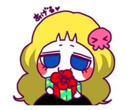 A girl and rabbit with a patched eye sticker #1932044