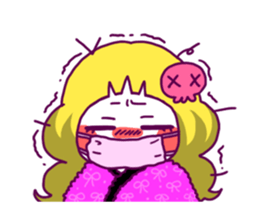 A girl and rabbit with a patched eye sticker #1932058