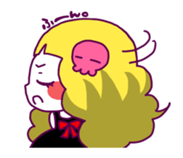 A girl and rabbit with a patched eye sticker #1932061