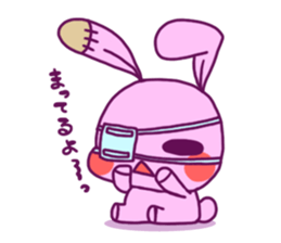 A girl and rabbit with a patched eye sticker #1932070